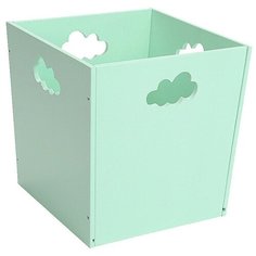Деревянный ящик для игрушек мятный с облачком Посиделкин
