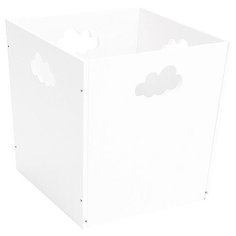 Ящик деревянный для игрушек белый с облачком Посиделкин