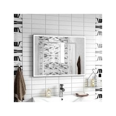 Зеркало Континент Sting LED 120*70 см, LED подсветка, сенсорный выключатель, часы, антизапотевание