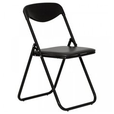 Стул Nowy Styl "Jack", складной, каркас черный, обивка кожзам черный, спинка - пластик