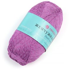 Пряжа для вязания ПЕХ "Жемчужная" (50% хлопок, 50% вискоза) 5х100г/425м цв.389 св.фиалка Пехорка