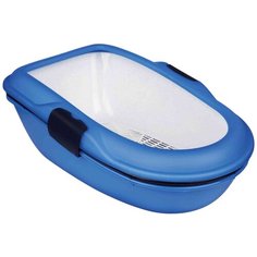 "Trixie Туалет для кошек ""Берто"" с бортиком и сеткой, 39х22х59см., синий артикул 40152"