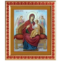 Икона Божией Матери "Всецарица", широкая рамка с узором 21,5*25 см Соборъная лавка