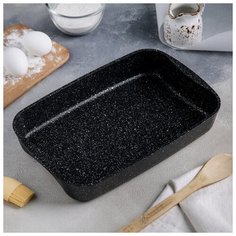 Противень 33.5×22×5.5 см, антипригарное покрытие, цвет тёмный мрамор Kukmara