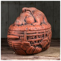 Горшок духовой "Кабан" красная глина, 3 л