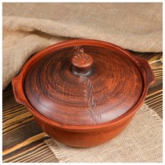 Горшок духовой 2,2 л, микс Красная глина