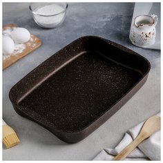 Противень 36.5×26×5.5 см, антипригарное покрытие, цвет кофейный мрамор Kukmara