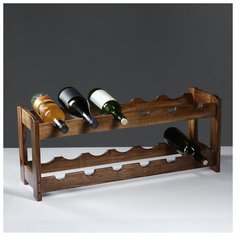 Стеллаж винный "Рустик", 70 х 25 х 30 см, массив ясеня Доброе дерево