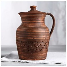 Кувшин "Гончарный" с крышкой, 1.7л Красная глина