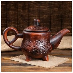 Чайник "Завиток" 1,3 л, микс Красная глина