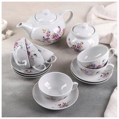 Сервиз чайный "Дачный. Багульник", 14 предметов Дулёвский фарфор