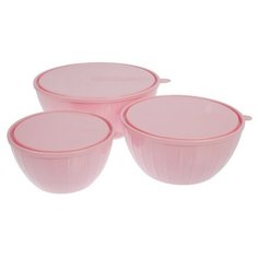 Набор салатников с крышками Fiesta, 3 шт: 5 л, 2,8 л; 1,7 л, цвет микс Giaretti