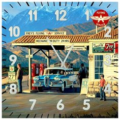 SvS Настенные часы SvS 3502378 Авто на заправке СВС