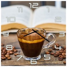 SvS Настенные часы SvS 3502277 Kitchen Чашка кофе, книга и зерна СВС