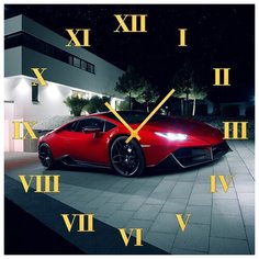 SvS Настенные часы SvS 3001944 Красное спортивное авто СВС