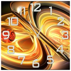 SvS Настенные часы SvS 3501632 Черно-золотая абстракция СВС