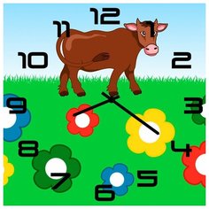 SvS Настенные часы SvS 3502617 Корова на лужайке СВС