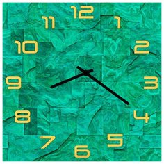 SvS Настенные часы SvS 3002803 Зеленые узоры СВС