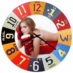 SvS Настенные часы SvS 3002940 Девушка боксер СВС