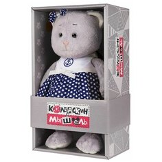 Мягкая Игрушка Мышель в Синей Юбке в Белый Горошек 25 см