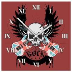 SvS Настенные часы SvS 4001573 Череп с гитарами СВС