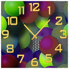 SvS Настенные часы SvS 4001638 Разноцветные сферы СВС