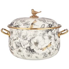 Кастрюля эмалированная с крышкой, серия apple garden 4,8л, подходит для индукцион.пл Agness (157415)