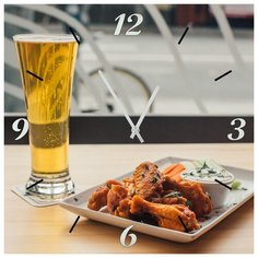 SvS Настенные часы SvS 4001744 Kitchen Бокал пива и закуска СВС