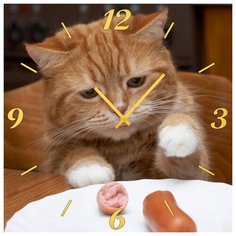 SvS Настенные часы SvS 3002037 Кот с сарделькой СВС