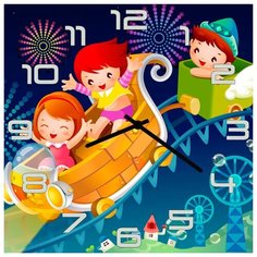 SvS Настенные часы SvS 3502641 Дети на американской горке СВС