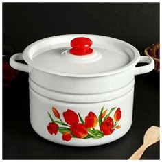 Кастрюля 8 л "Ягоды", с пластмассовой ручкой Сибирские товары