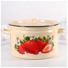 Кастрюля 7 л, рисунок и цвет микс СтальЭмаль