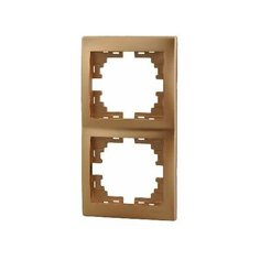 Рамка 2-м Мира верт. метал. зол. LEZARD 701-1300-152