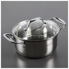 Кастрюля 2,2 л «Ника», капсульное дно, стеклянная крышка Katun