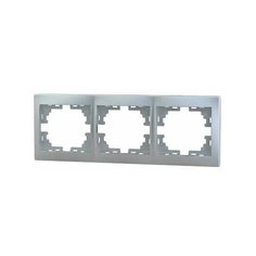 Рамка 3-м Мира горизонт. метал. сер. LEZARD 701-1000-148