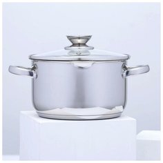 Кастрюля «Tefida» 3,5 л, крышка-дуршлаг, носик для слива, капсульное дно, индукция Magistro