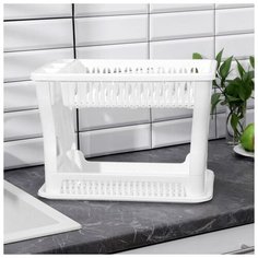 Сушилка для посуды 2-х ярусная, цвет белый Idea (М Пластика)