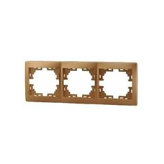 Рамка 3-м Мира горизонт. метал. зол. LEZARD 701-1300-148