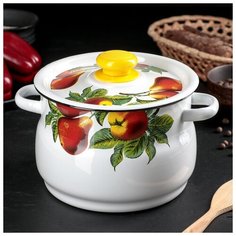 Кастрюля 4 л, с пластмассовой ручкой, рисунок микс Сибирские товары