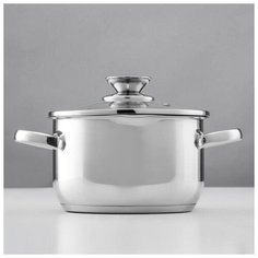 Кастрюля «Tefida» 2,5 л, крышка-дуршлаг, носик для слива, капсульное дно, индукция Magistro