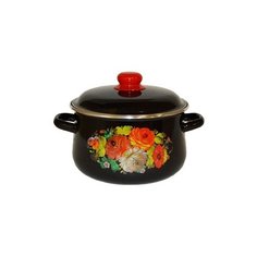 Кастрюля эмал.конич.4,0л черн..Жостово 1с46я СтальЭмаль