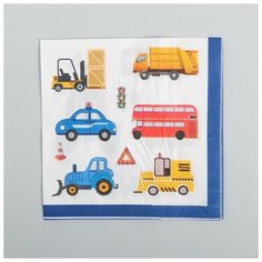 Салфетки бумажные "Автомобили" 33х33 см, набор 20 шт 4624442 Страна Карнавалия