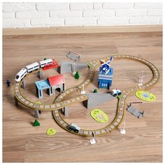 Железная дорога 100 деталей 8х38,5х28,5 см 4623921 Сима ленд