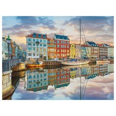 Раскраска на картоне A4 (в конверте). Дома на набережной (Арт. Р-2361) Рыжий кот