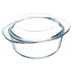 Кастрюля жаропрочная с крышкой, стекло, 23х20х9,5см, 1,4л 825-001 SATOSHI