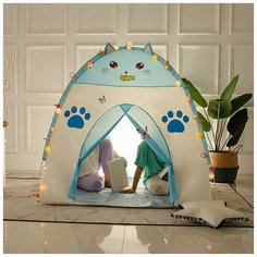 Детская игровая палатка Котик, голубой Aiden-Kids