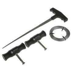 Набор инструментов для демонтажа уплотнителей лобового стекла(струна с держателями,шило для заправки струны) (Эврика) (ER-86076)