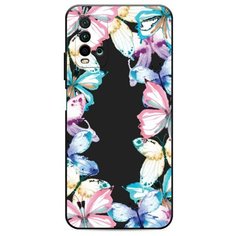 Матовый силиконовый чехол "Рамка из бабочек" на Xiaomi Redmi 9T / Сяоми Редми 9Т Case Place