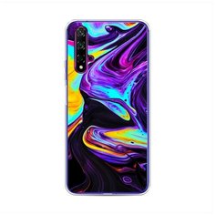 Силиконовый чехол "Фиолетовый флюид арт" на Huawei Nova 5T / Хуавей Нова 5Т Case Place