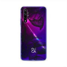 Силиконовый чехол "Цветы тату" на Huawei Nova 5T / Хуавей Нова 5Т Case Place